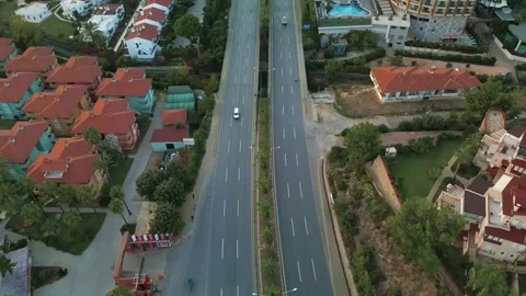 Highway to Antalya at sunset Stock Footage 256926822