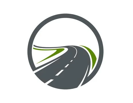 Highway asphalt road icon, pathway route symbol Stock Illustration