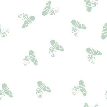 Highway assistance glyph seamless pattern Stock Illustration