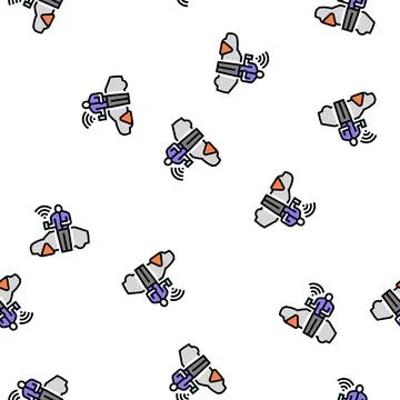 Highway assistance vector seamless pattern Stock Illustration