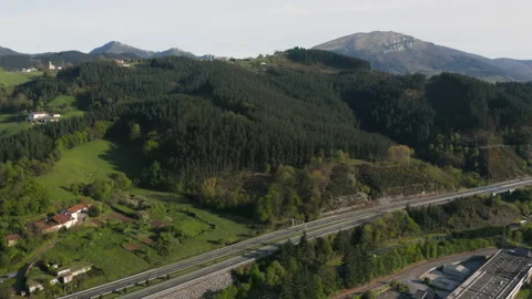 Highway in Basque Country landscape 스톡 동영상 152183585