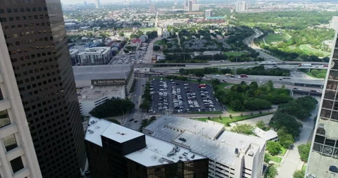 Highway in between towers Stock Footage 150193956