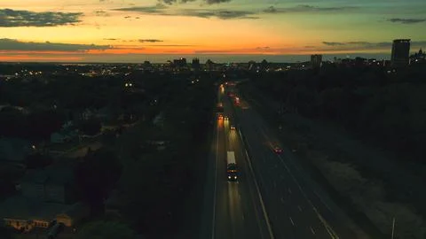 Highway that Bisects - Syracuse, NY 库存照片