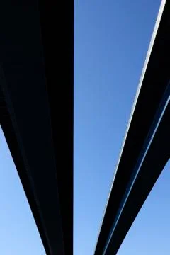 Highway bridge from below 库存照片