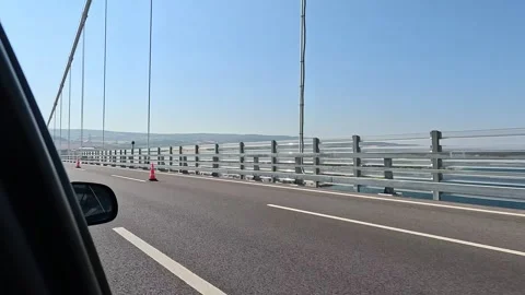 Highway Bridge Car Window Background Stock Footage 260381704