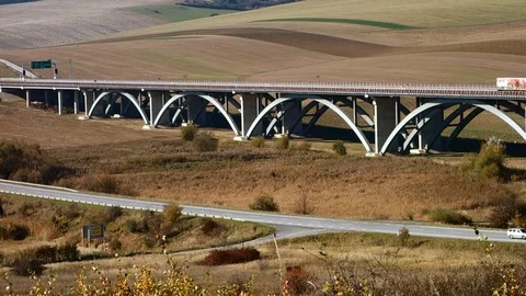 Highway bridge in countryside Stock Footage 107834256