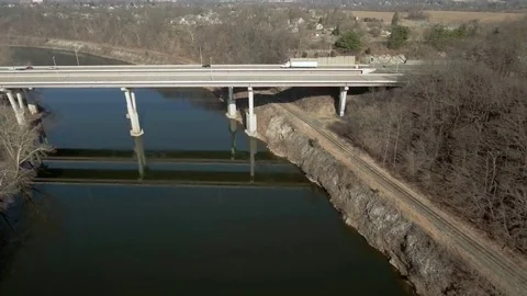 Highway bridge with light traffic Stock Footage 72920920