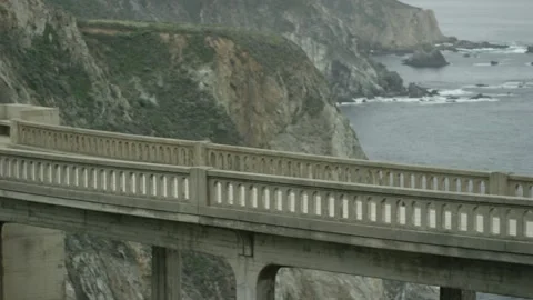 Highway bridge with ocean Stock Footage 145889426