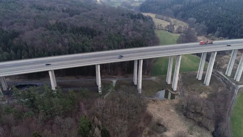 Highway bridge through forest area Stock-Footage 104781157