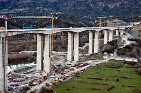 Highway bridge under construction Stock Photos
