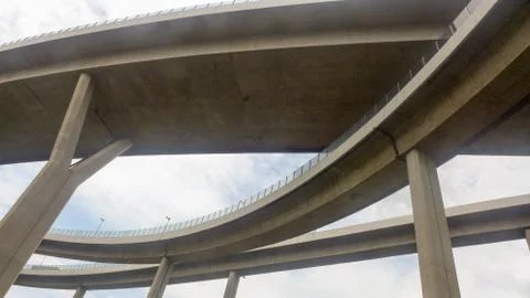 The highway bridge , view from under the bridge Stock Photos