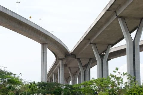 Highway bridge view from under Foto stock