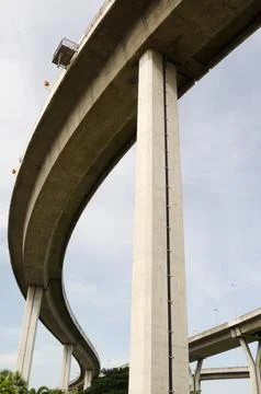 Highway bridge view from under Stock Photos