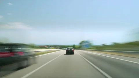 Highway Camera Car Rage Driving at High Speed Stock Footage