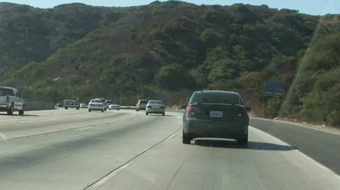 Highway car back 2 Stock Footage 415838