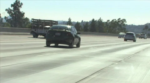 Highway car back 3 Stock Footage 414452