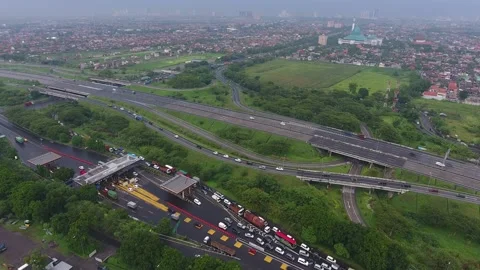 Highway in the city of Surabaya, East Java, Indonesia Stock Footage 136099396