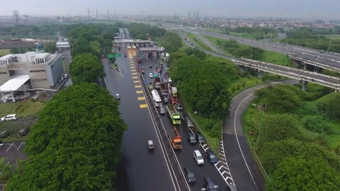 Highway in the city of Surabaya, East Java, Indonesia Stock Footage 136099550