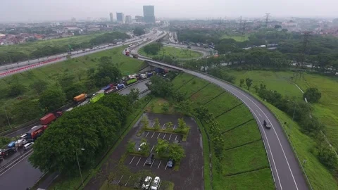 Highway in the city of Surabaya, East Java, Indonesia Stock Footage 136099772