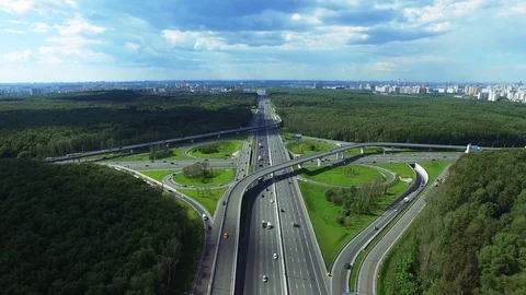 Highway Cloverleaf Interchange Stock Footage 77080760
