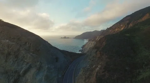 Highway on the Coast Stock Footage 52554089