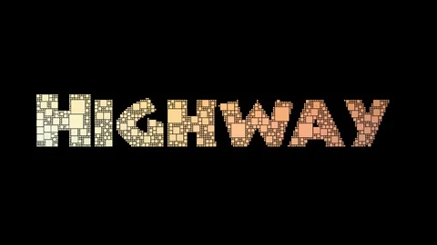 Highway Code Pixelated Text Transforming Looping Squares With Glitch Effect Video stock 113882870