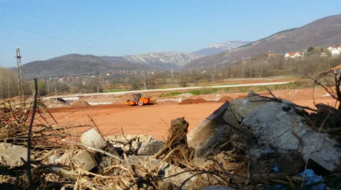 Highway construction [4k] Stock Footage 36426779