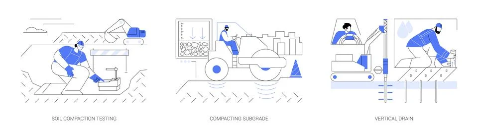 Highway construction abstract concept vector illustrations. Stockillustratie