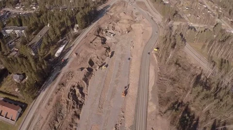 Highway construction, aerial shot 스톡 동영상 47767220