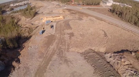 Highway construction, aerial shot Video stock 47902631