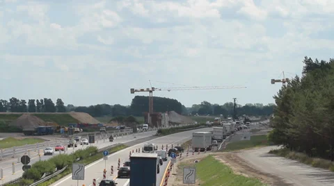 Highway construction in Germany Stock Footage 39860005