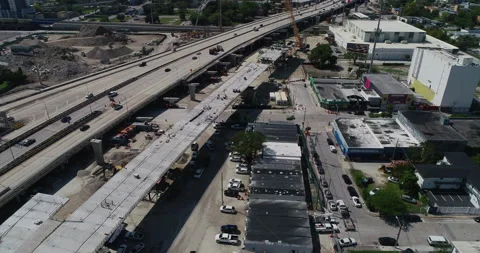 Highway Construction in Miami Stock Footage 153996158