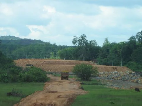 Highway construction Foto stock