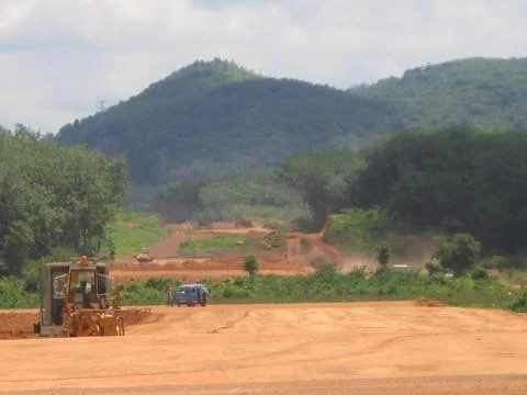 Highway construction Foto stock