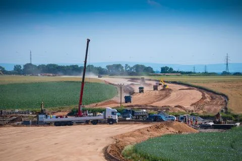 Highway construction site Stock Photos