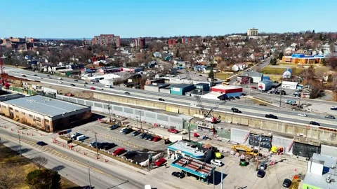 Highway Construction - Syracuse, NY Video stock 336034437
