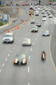 Highway Construction Zone Traffic Fotos Stock