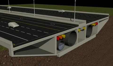 Highway Cross Section 3D Model