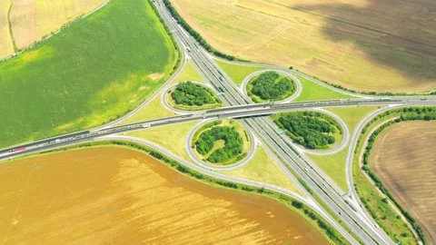Highway crossroad from above. Stock Footage 159431719