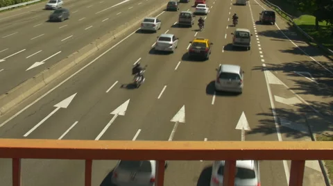 Highway day traffic. Hyper-Lapse. Cars - Business center Video stock 43459422