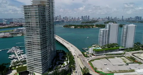 Highway to downtown Miami Stock Footage 149142687