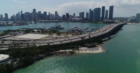 Highway into downtown Miami Stock Footage 150264254
