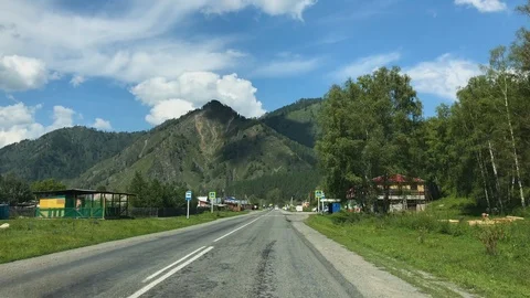 A highway drive in a mountain area 2 Stock Footage 92737360