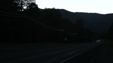 Highway drivers at Dusk Stock Footage 58275434