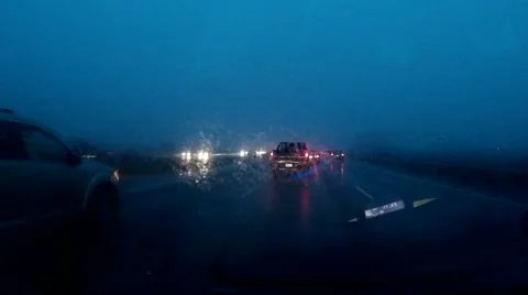 Highway Driving in the Rain Stock Footage 59315750