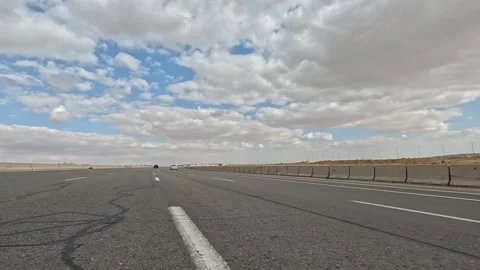 Highway Driving Through Cairo Ain Sokhna Desert Route Showing Active Vehicles 動画素材 330036054