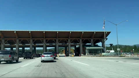 Highway Driving Through checkpoint state line Stock-Footage 249854043