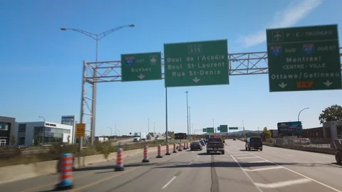Highway Driving Through Construction Zone Stock Footage 121461422