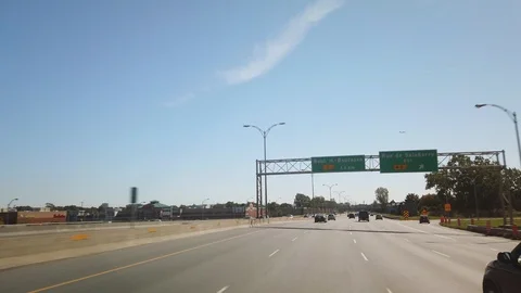 Highway Driving Through Construction Zone Stock Footage 121461449