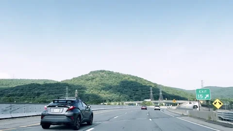 Highway driving view from a car Stock Footage 247452900